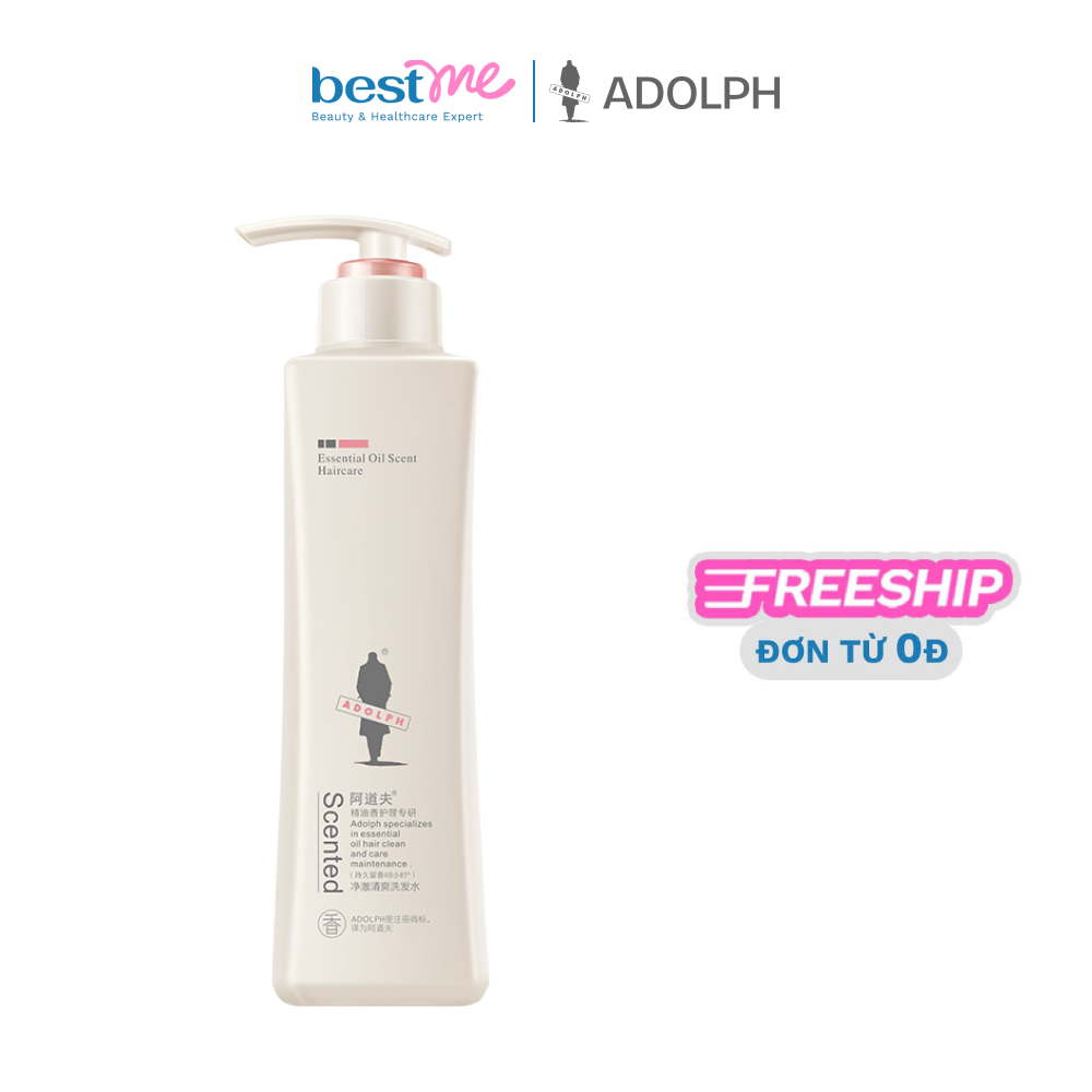 Dầu gội sạch sâu sảng khoái ADOLPH Essential Oil Scented Shampoo (Purify & Refresh) hương tinh dầu nước hoa