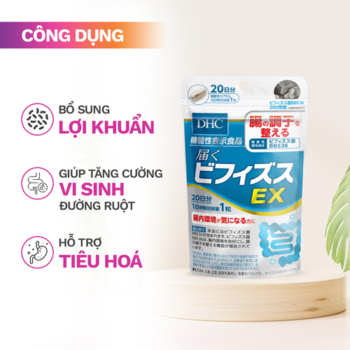Viên uống DHC Bifidus EX hỗ trợ tiêu hóa