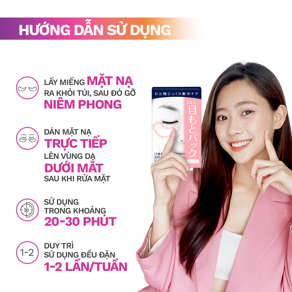 Mặt nạ mắt dưỡng ẩm, hỗ trợ chống nhăn vùng mắt DHC Pack Sheet Eyes
