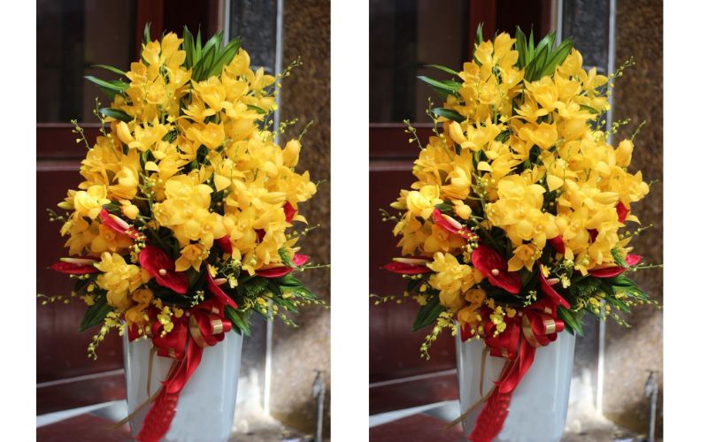 2 cách cắm hoa địa lan vàng vừa đẹp vừa sang chưng Tết 2024 - 9
