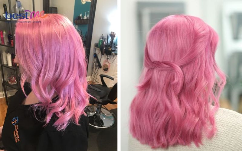 20+ kiểu nhuộm tóc màu hồng phấn tạo điểm nhấn cho bạn nữ - 32