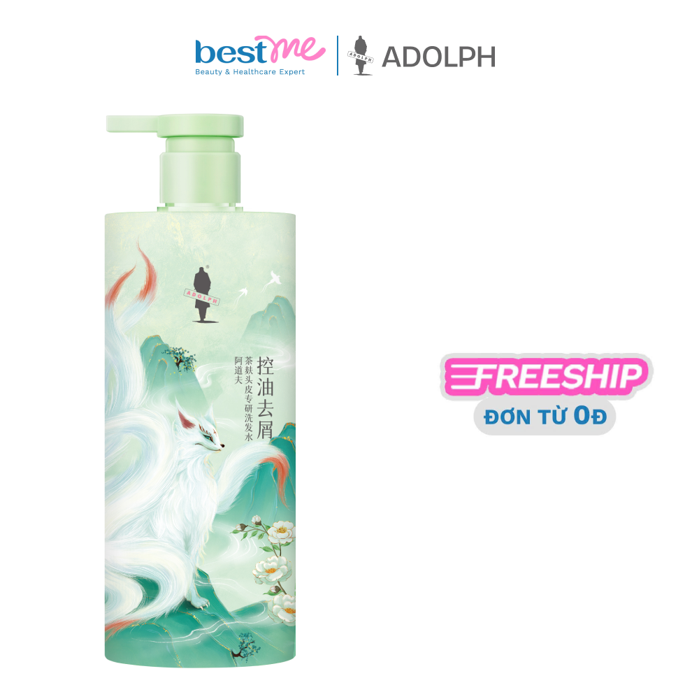Dầu gội cám trà ngăn ngừa gàu ADOLPH Tea Seed Scalp Cooling Shampoo (Anti-Dandruff & Anti-Itch)