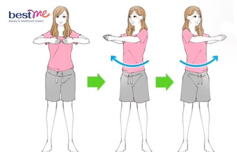 Bài tập vặn mình tác động đến phần cơ bụng và hông