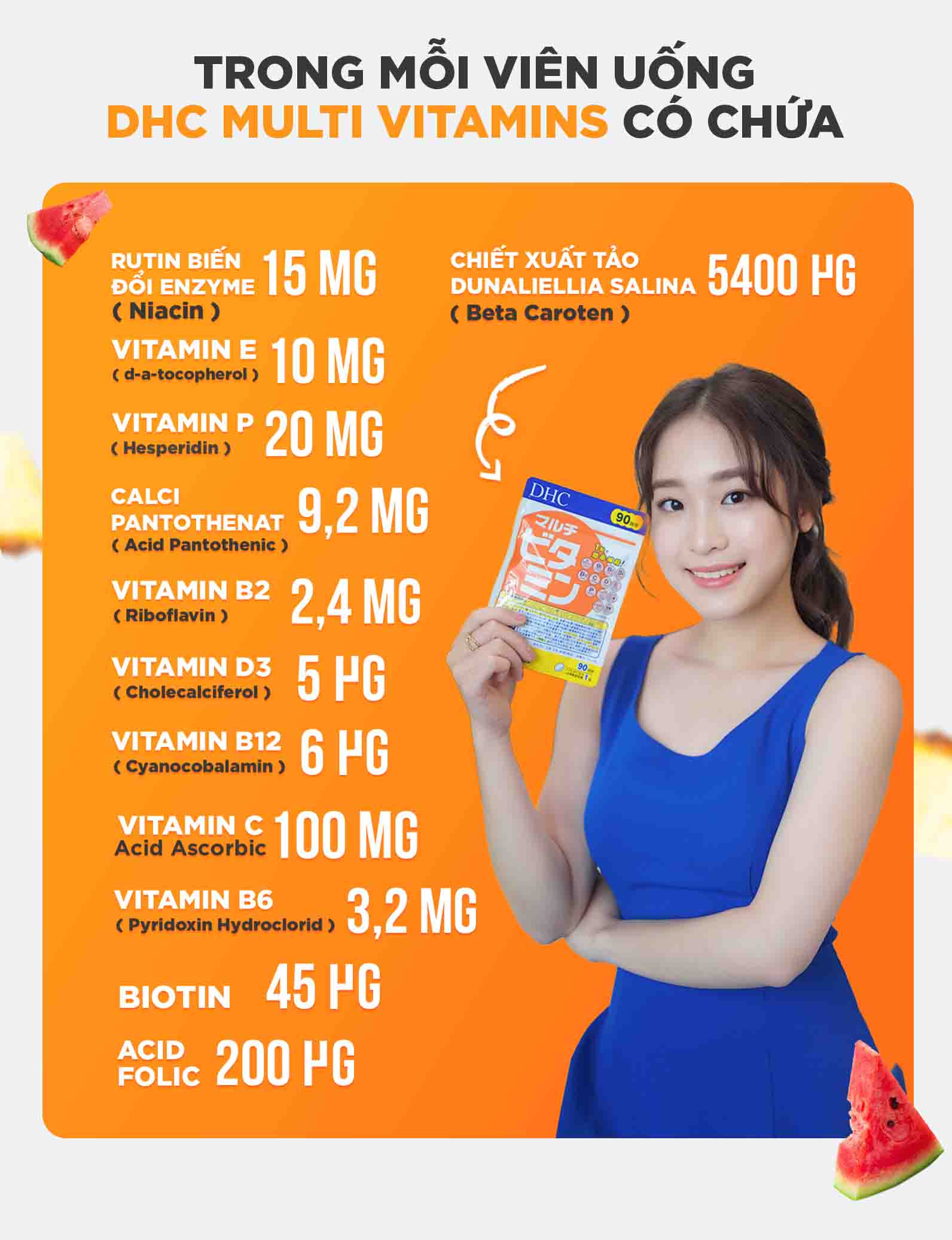 Thành phần viên uống vitamin tổng hợp DHC