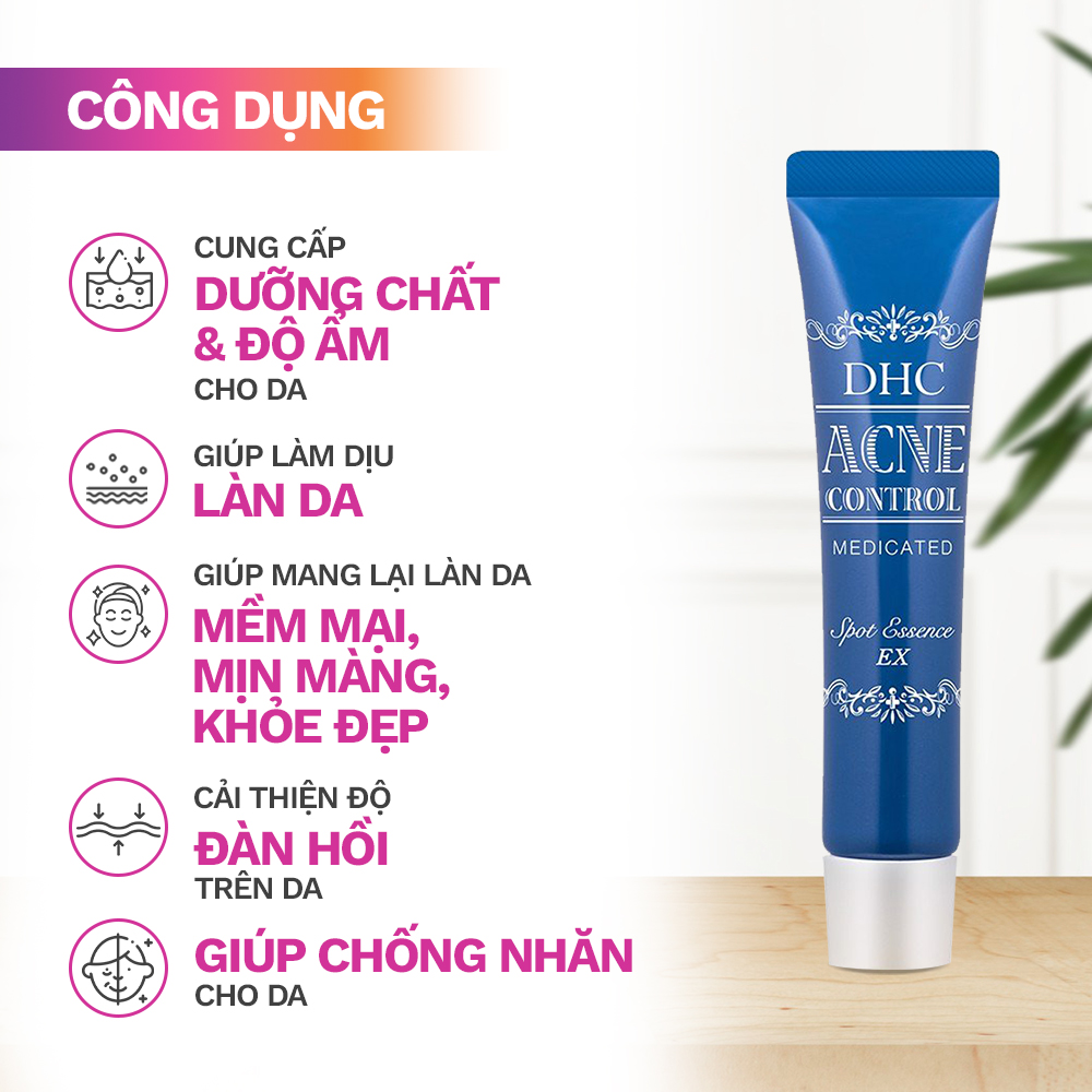 Tinh chất hỗ trợ giảm mụn DHC Acne Control Spots Essence EX hiệu quả cho da nhạy cảm (Mới nhất 2023)