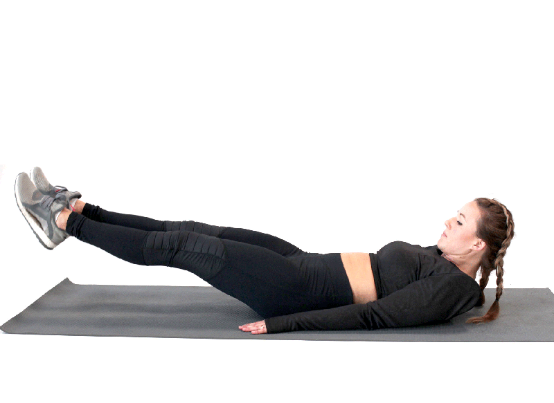 Động tác nằm đá chân