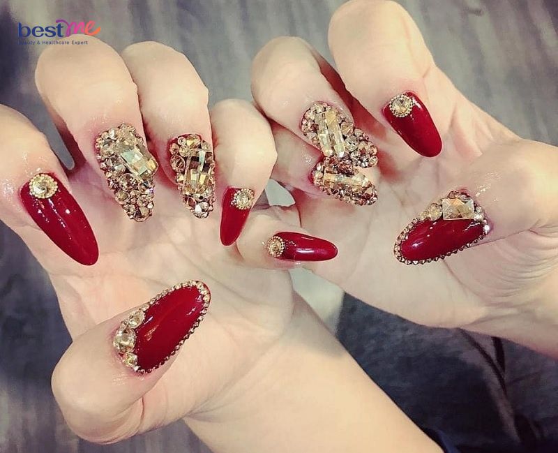 Bộ 24 móng tay giả đính nơ màu hồng DZ135, Nail box dài đính đá, đính nơ,  Nail xinh dễ thương | Shopee Việt Nam