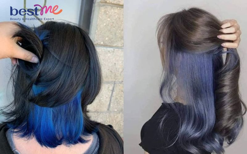 4 kiểu tóc đen móc lai xanh dương cực chất 2023 - 4