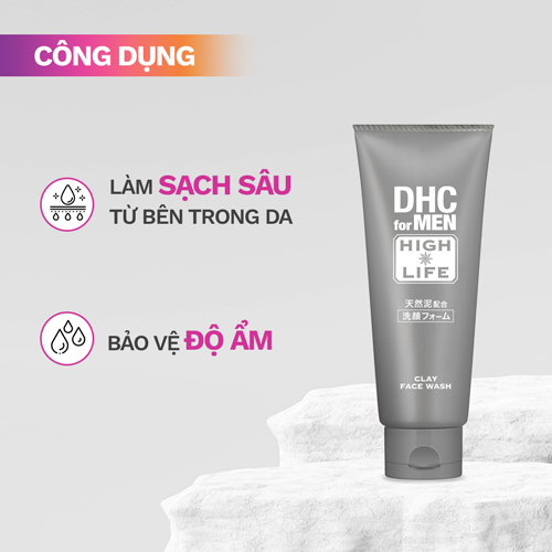 Sữa rửa mặt cho nam làm sạch và dưỡng ẩm  DHC for Men Clay Face Wash