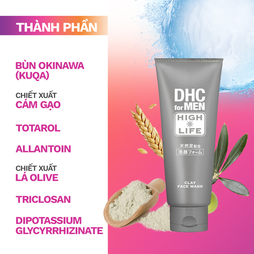 Sữa rửa mặt cho nam làm sạch và dưỡng ẩm  DHC for Men Clay Face Wash