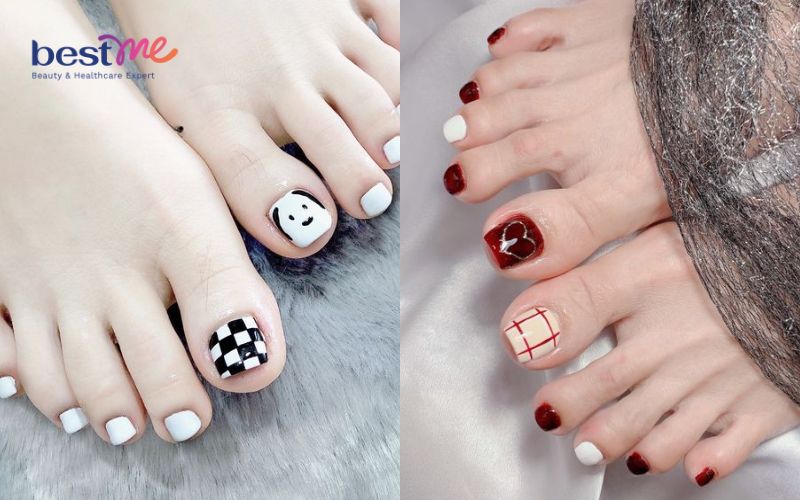 999-mau-mong-chan-dep-don-gian-nhe-nhang-cho-nang-khong-bao-gio-loi-mot-14 Kiểu móng chân đơn giản mà đẹp kẻ caro