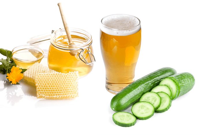 Hiệu quả dưỡng da được nâng cao khi sử dụng mặt nạ mật ong, bia và dưa leo