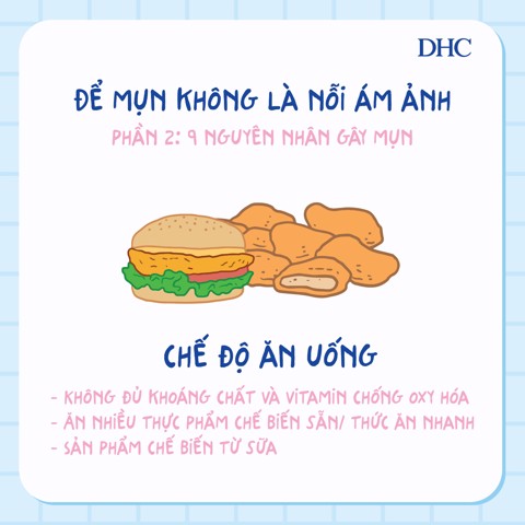 chế độ ăn uống cho da mụn