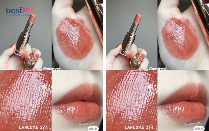 bang-mau-son-duong-lancome-labsolu-mademoiselle-shine-11 Bảng màu son dưỡng Lancome L'absolu Mademoiselle Shine - 11