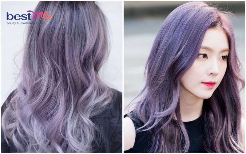 Tóc màu tím tro là sự kết hợp giữa màu tím và màu xám