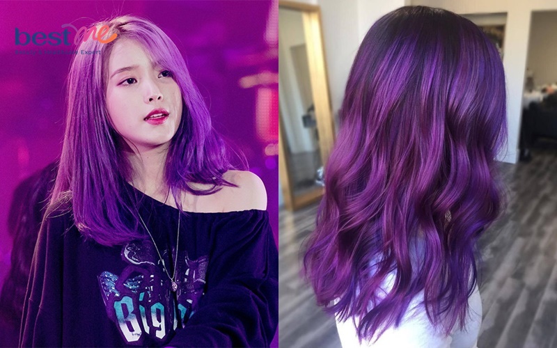 Nhuộm tóc màu tím violet tươi sáng mang đến vẻ ngoài nổi bật và phá cách