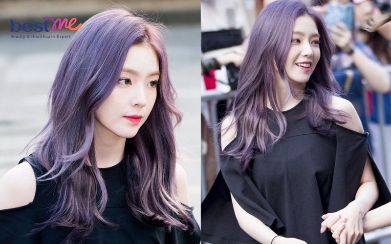 Màu tóc tím khoai môn mang sắc lạnh khá kén da