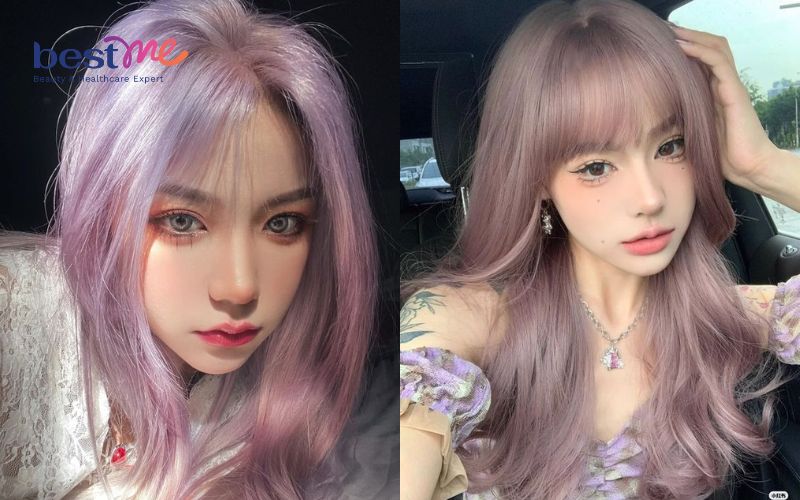 Màu tóc tím sáng khá kén da, chỉ hợp với những bạn da trắng