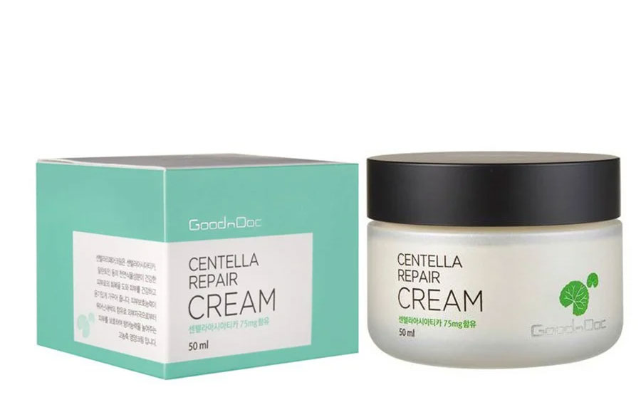 Bao bì kem dưỡng phục hồi da rau má GoodnDoc được thiết kế đơn giản