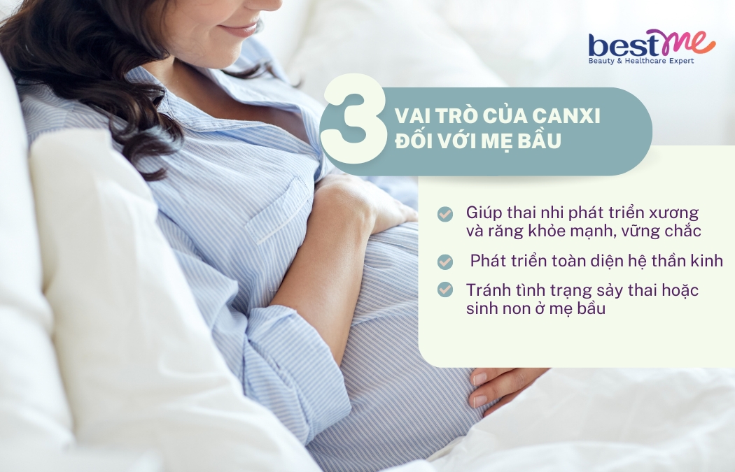 Canxi rất quan trọng với sự phát triển thai nhi và sức khỏe của mẹ bầu
