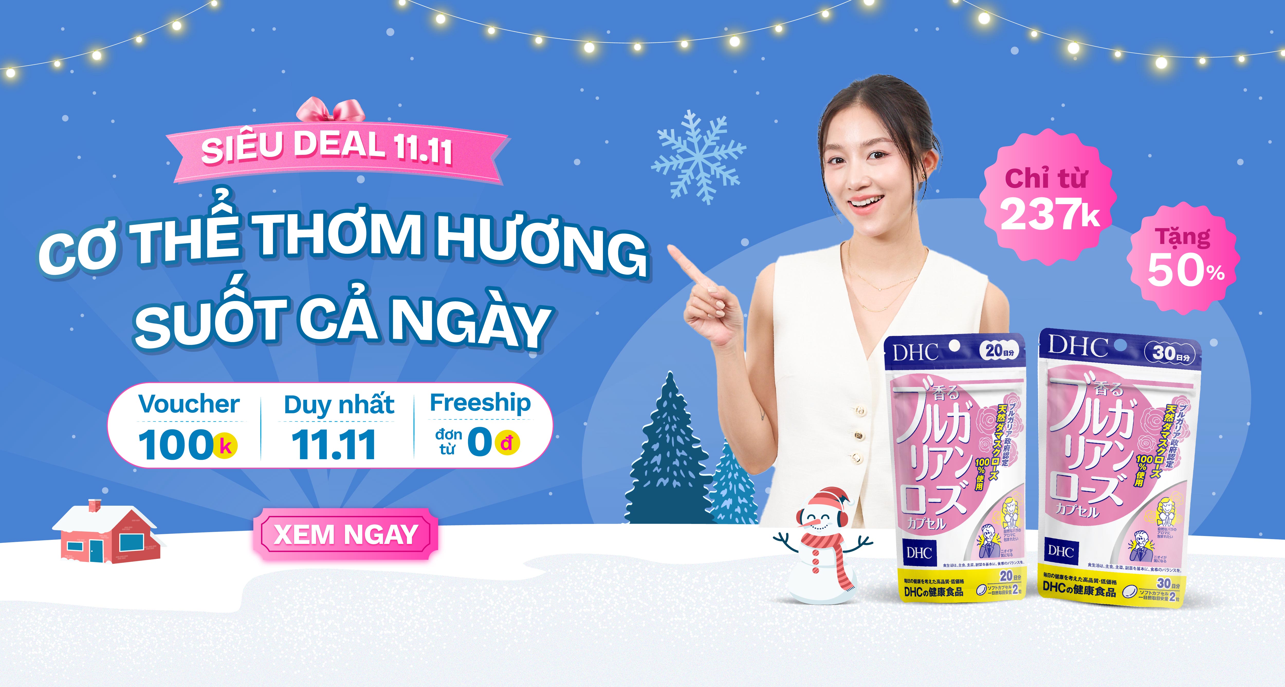 11/11 Bestme giảm nửa giá sản phẩm DHC