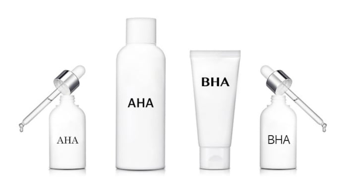 AHA và BHA là nhị hóa chất thông dụng vô cách thức tẩy domain authority bị tiêu diệt hóa học