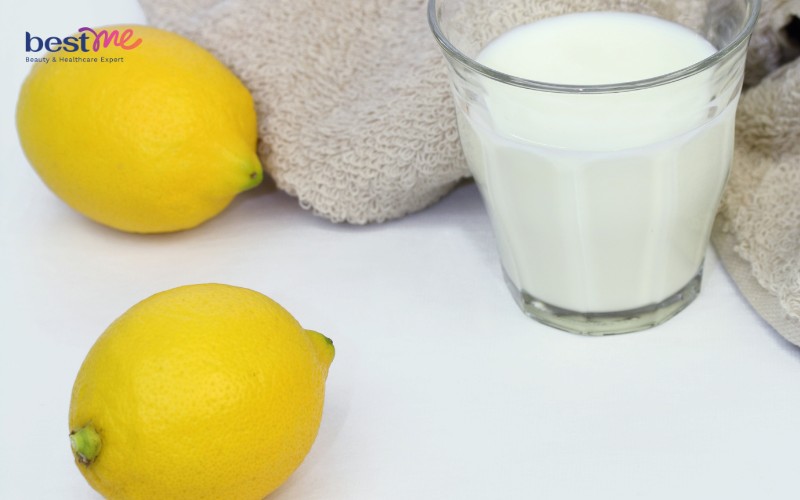 Mặt nạ chanh kết hợp sữa tươi vừa xẹp mụn vừa dưỡng trắng
