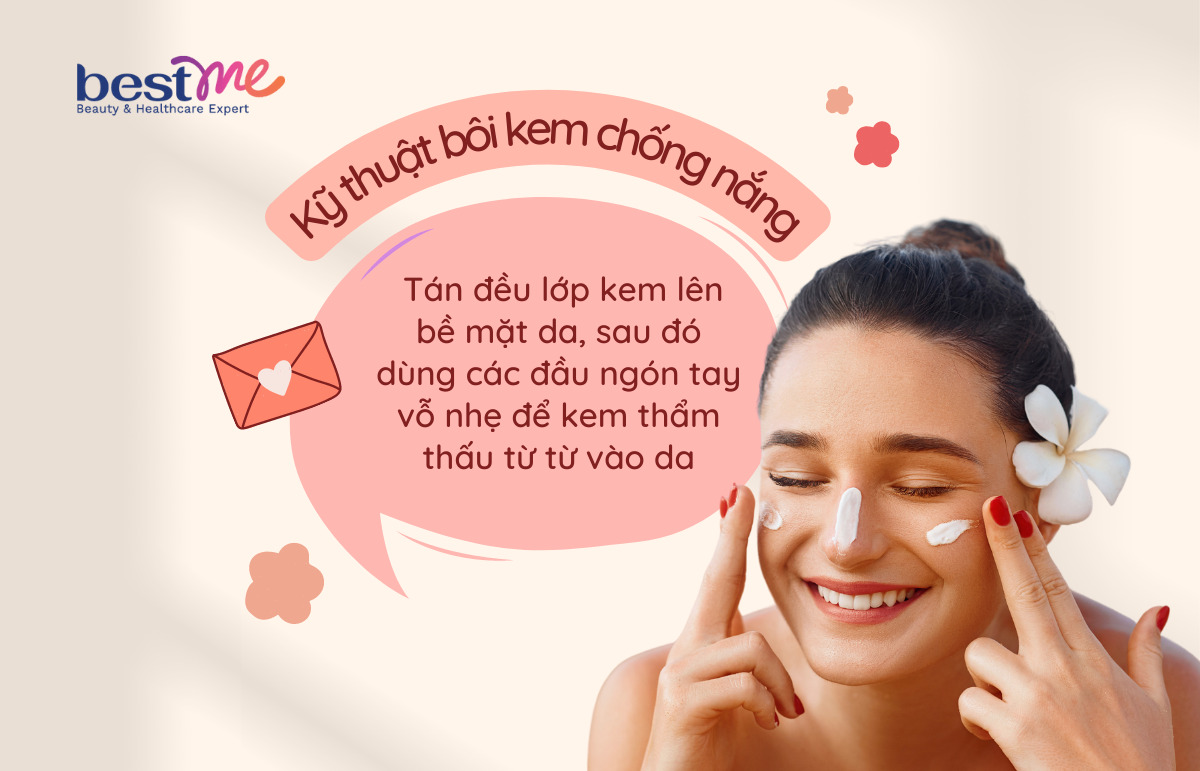 Cách bôi kem chống nắng đúng kỹ thuật