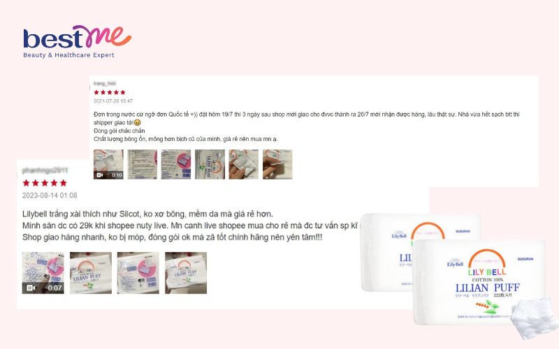 bong-tay-trang-lily-bell-222-mieng-co-tot-khong-gia-bao-nhieu-5 Bông tẩy trang Lily Bell 222 miếng có tốt không? Giá bao nhiêu? - 5