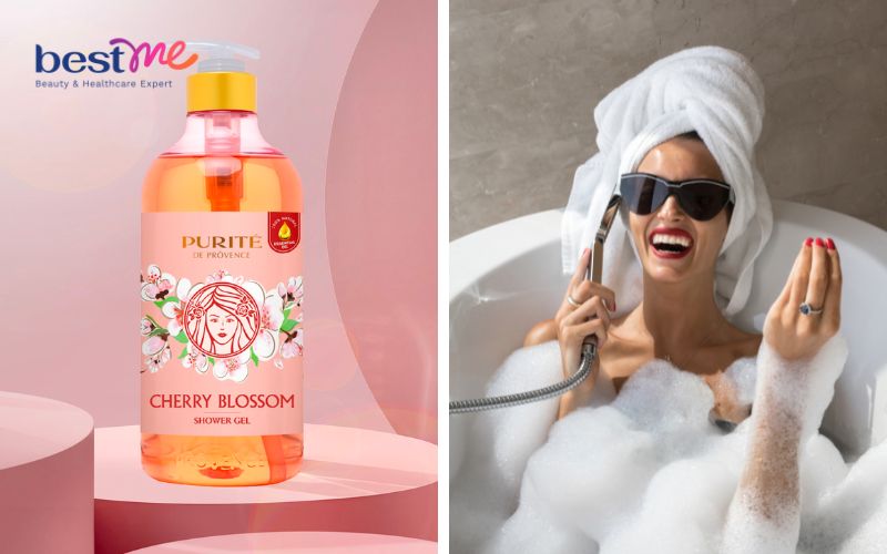 Sữa tắm thiên nhiên hoa anh đào Purité