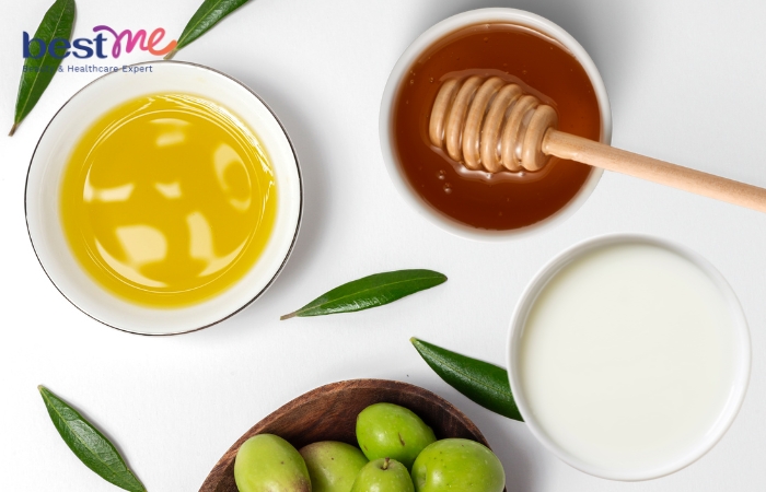 Mặt nạ dầu olive + mật ong + sữa tươi