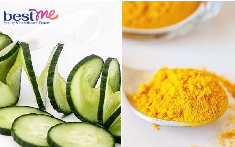 Dưa leo và nghệ giúp làm sạch, giảm mụn và chống lão hóa da 