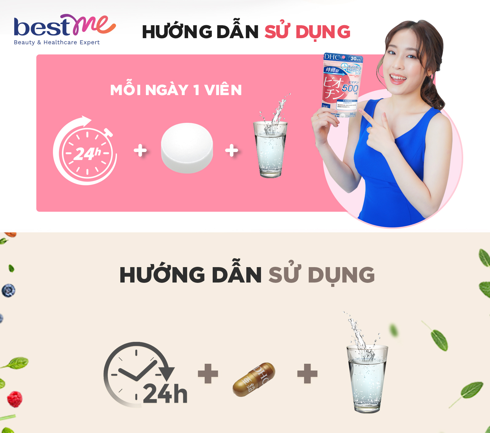 Review combo viên biotin và viên kẽm qua cách dùng