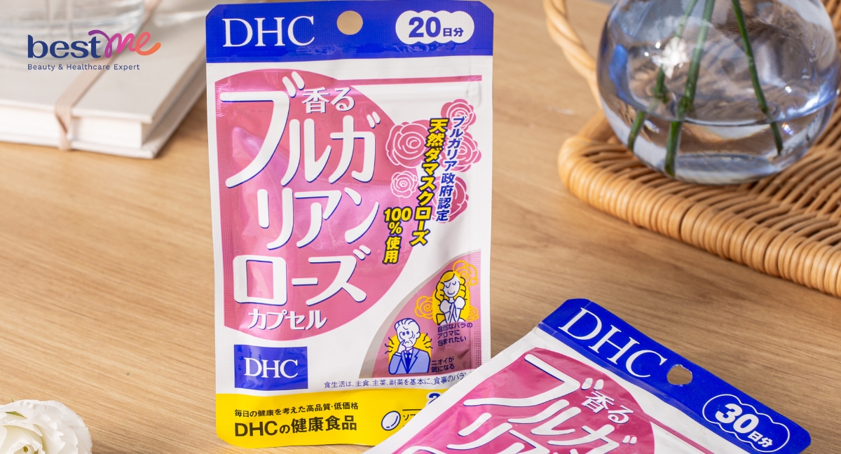 Viên uống hoa hồng DHC review về thiết kế bao bì