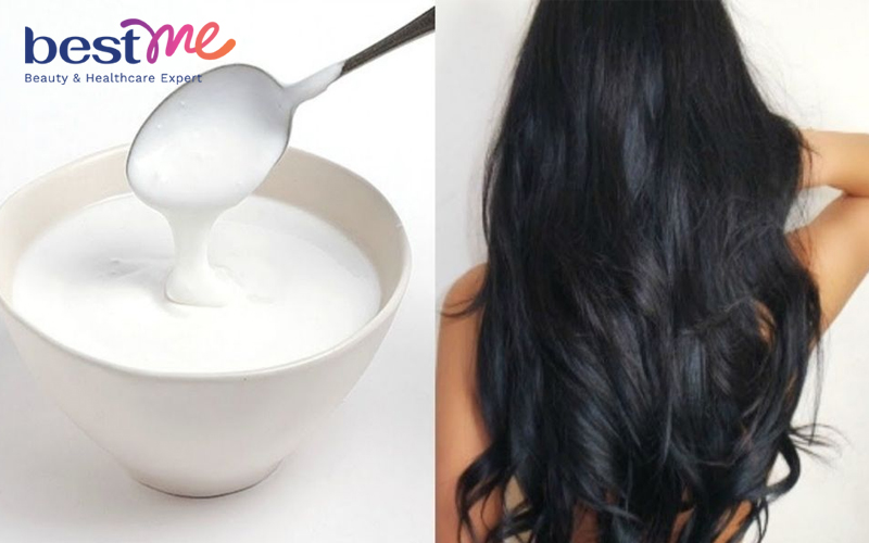 Ủ tóc bằng vitamin b5 và sữa chua không đường