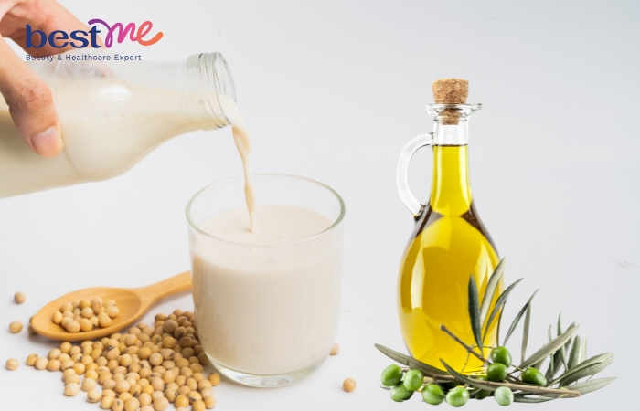 Dưỡng da toàn thân bằng dầu oliu và sữa đậu nành