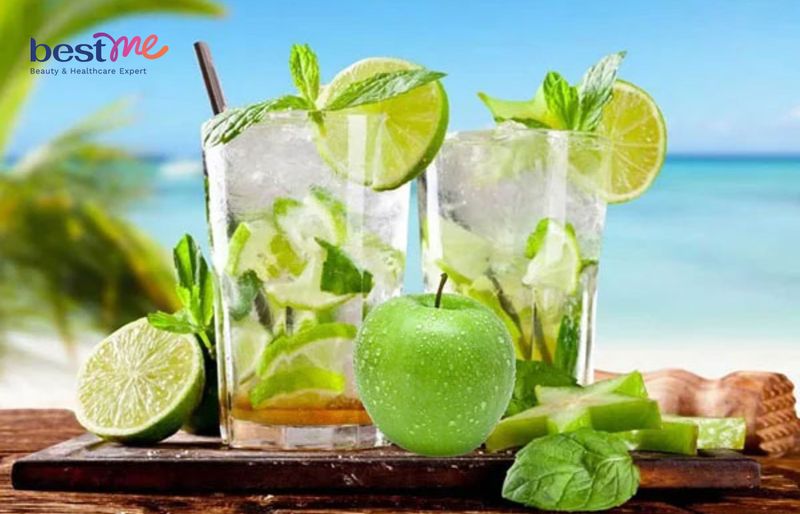Detox giấm táo, chanh và bạc hà