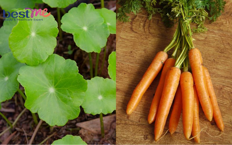 Làm trắng da với rau má và cà rốt