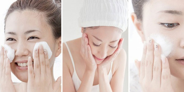 Các bước rửa mặt bằng sữa rửa mặt tẩy trang Hatomugi đúng cách