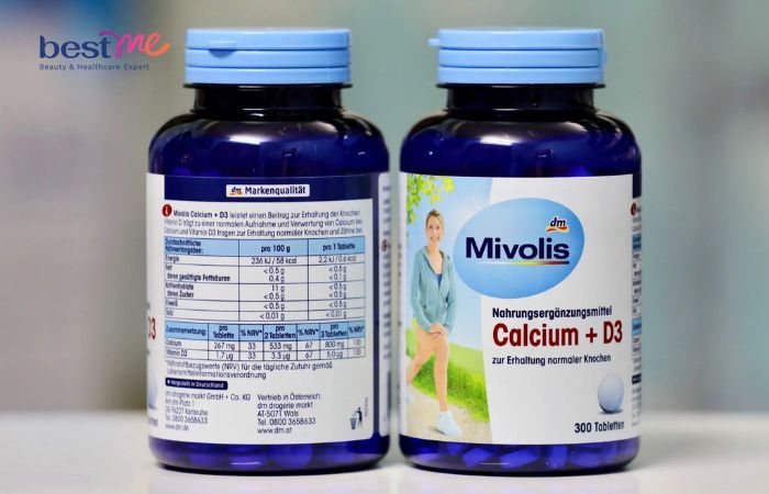 Canxi cho mẹ sau sinh Mivolis Calcium + D3