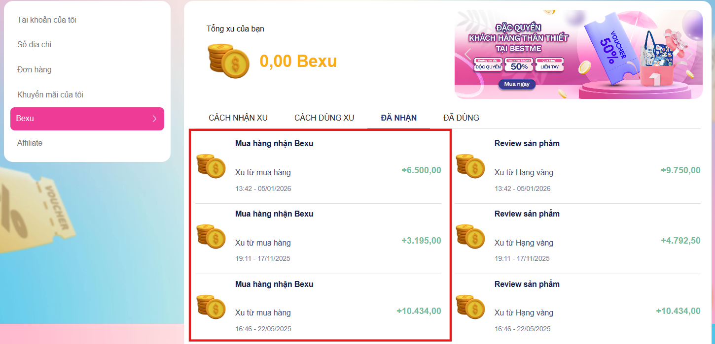 chính sách hạng thành viên bestme