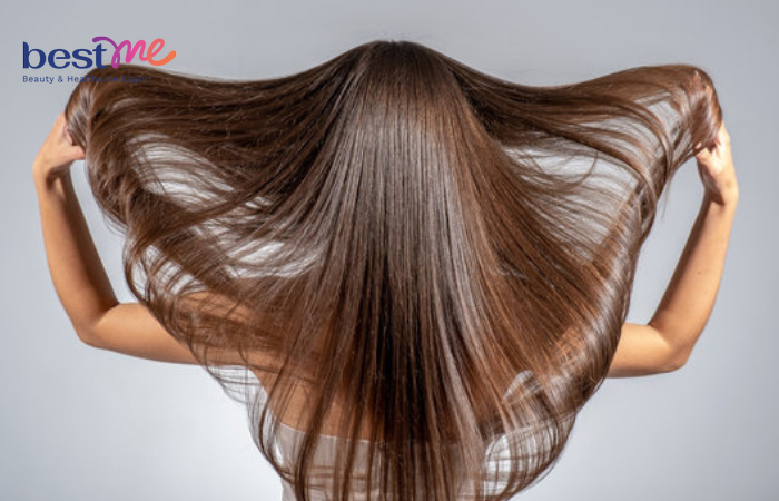 Mái tóc bóng khỏe khi sử dụng nước dưỡng tóc tinh dầu bưởi Cocoon 