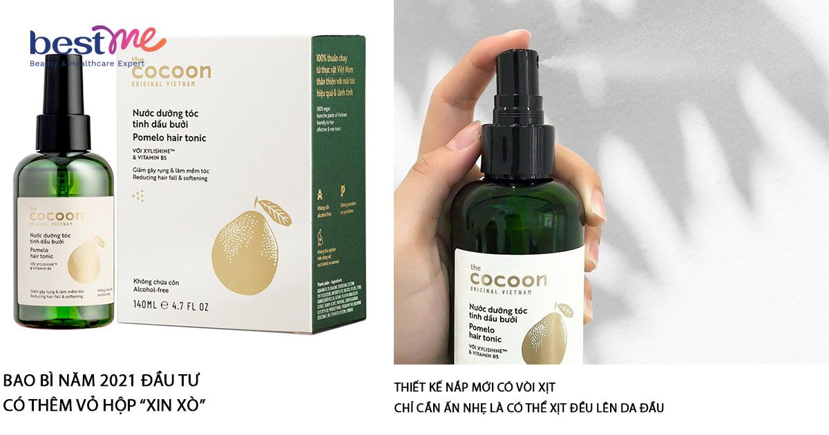 Thiết kế bao bì của xịt dưỡng tóc Cocoon