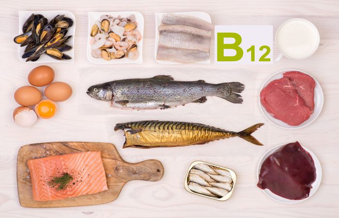 Vitamin b12 dễ dàng bắt gặp trong nhóm thực phẩm thịt, trứng, cá…