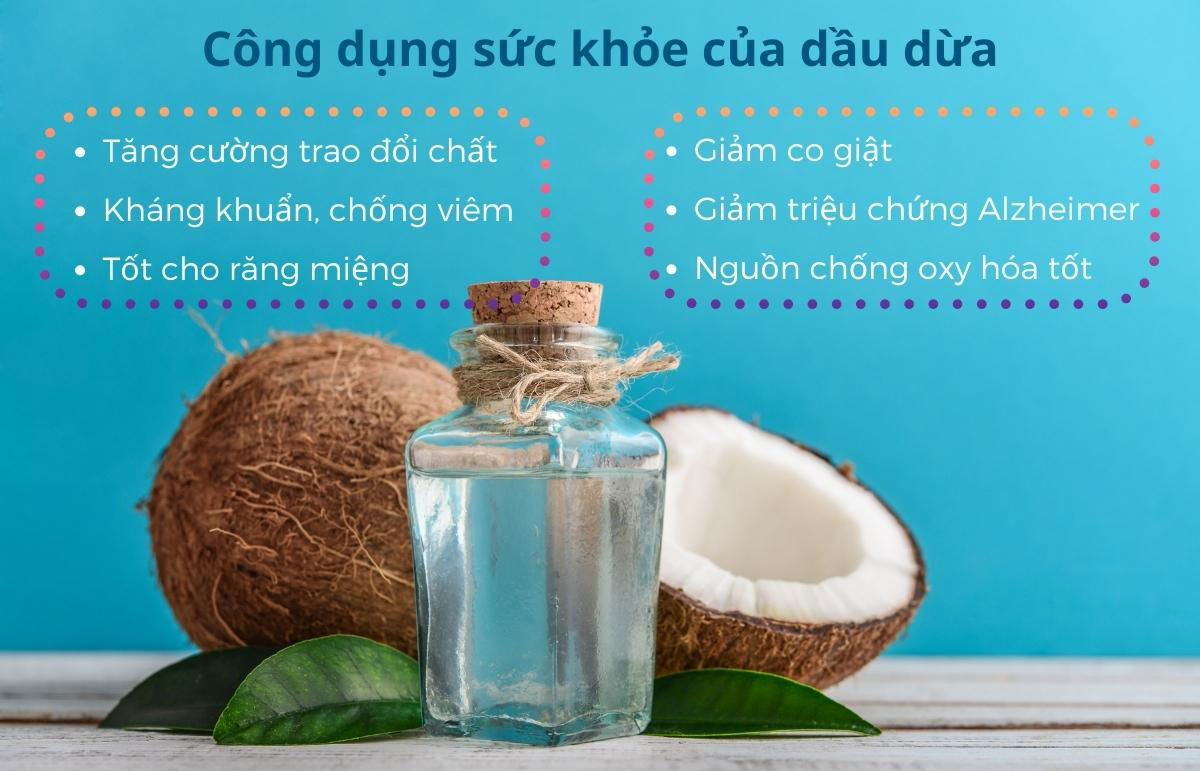 Công dụng của dầu dừa đối với sức khỏe
