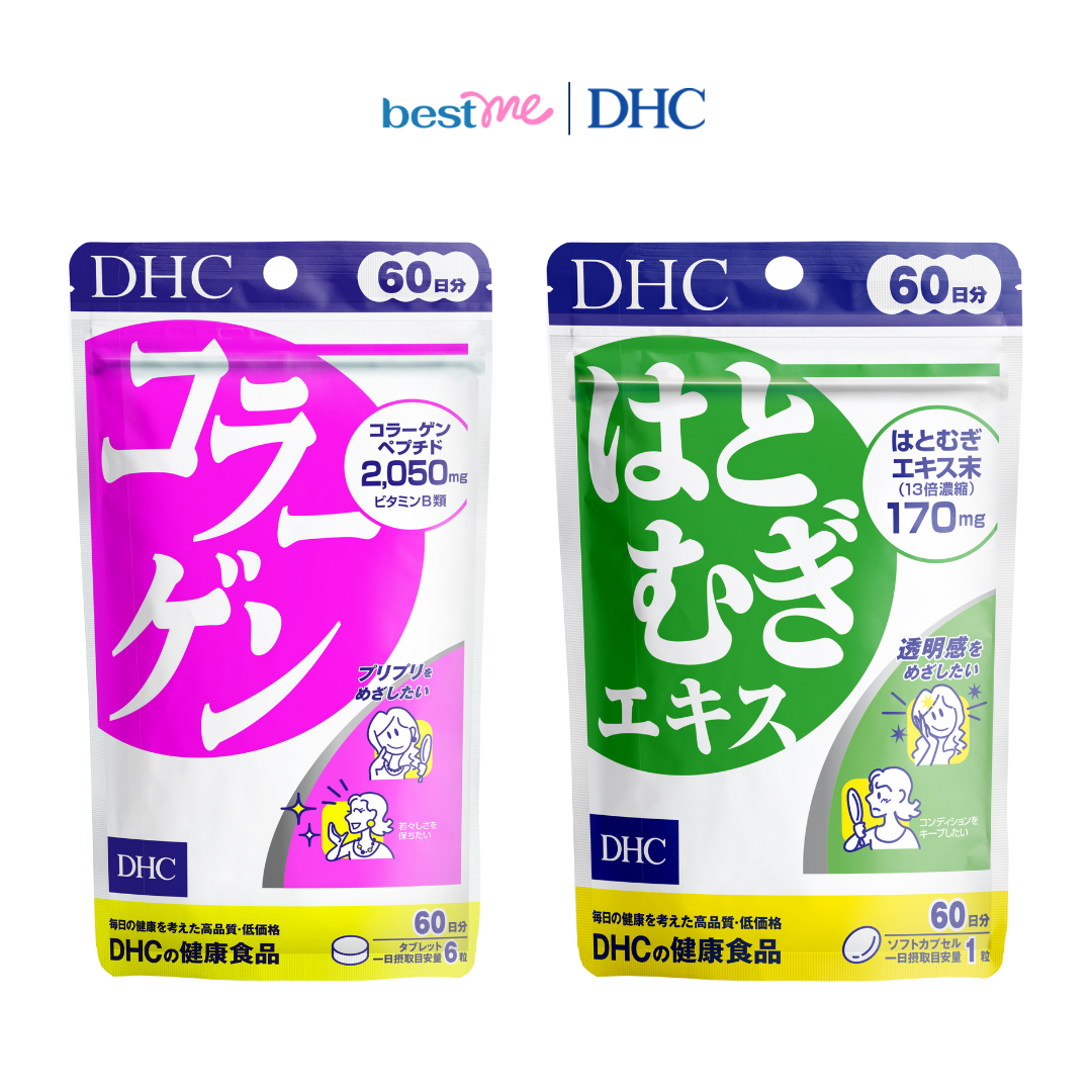Combo thực phẩm bảo vệ sức khỏe DHC Collagen + DHC Adlay Extract