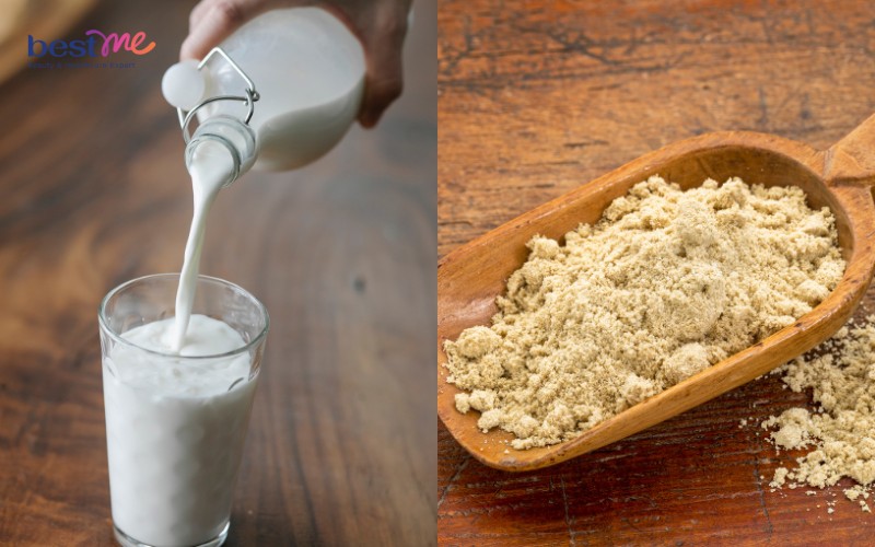 Mặt nạ cám gạo và sữa cho da mặt sần sùi lỗ chân lông to
