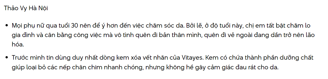 Đánh giá kem xóa nếp nhăn Vitayes có tốt không? Ai nên dùng? - 6