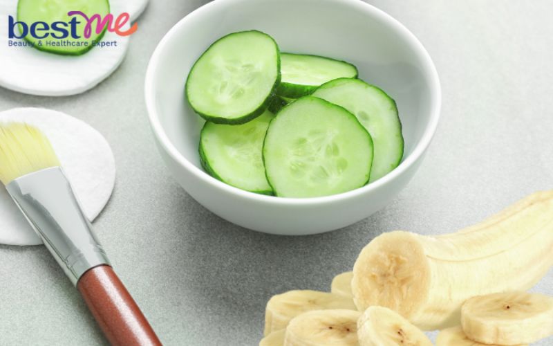 Dưỡng ẩm và chống lão hóa với chuối cùng dưa leo