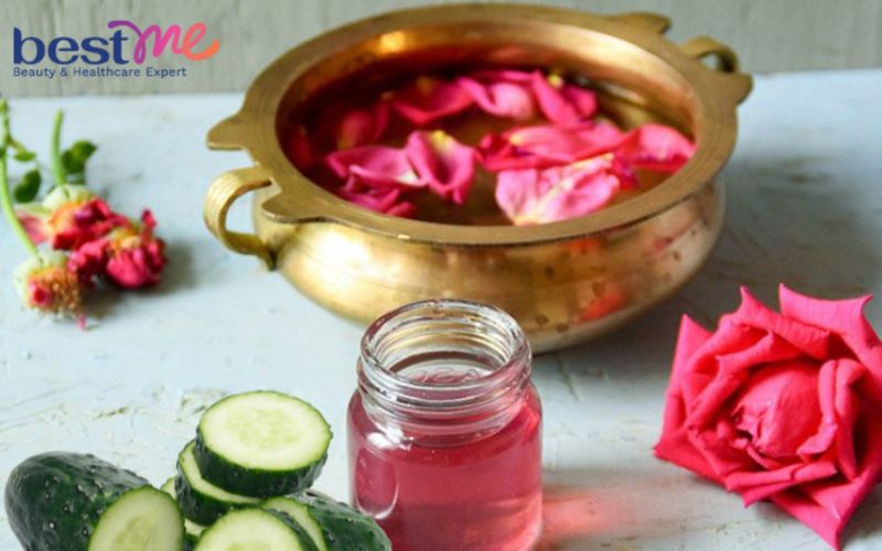  Dưa leo và nước hoa hồng cấp nước giúp dưỡng ẩm và làm sáng da     